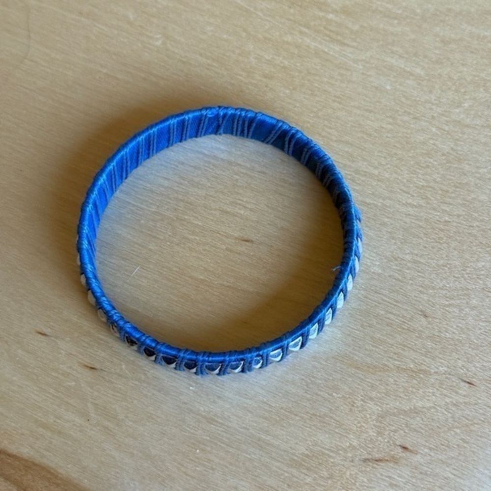 Blue and White Woven Bracelet